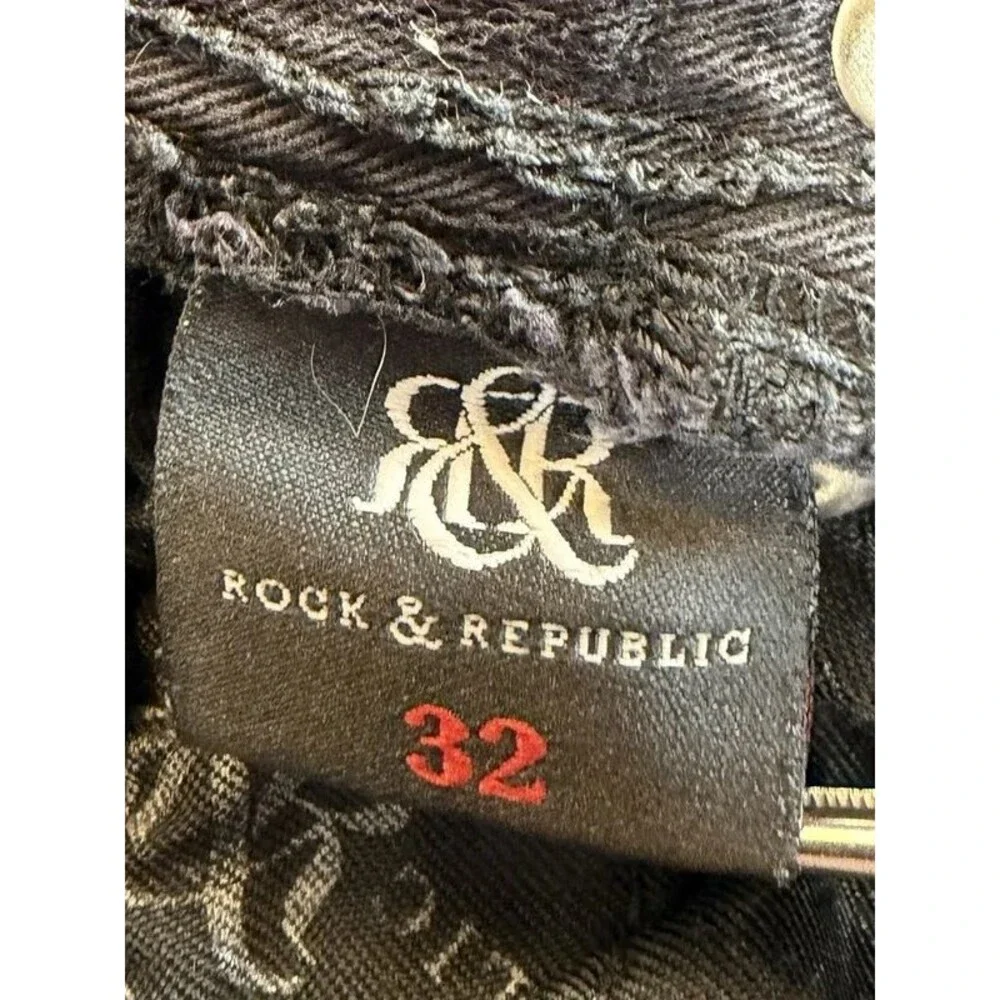 Rock & Republic Shorts Cargo Riveted Baggy Black Men’s Size 32 Summer Y2K Casual